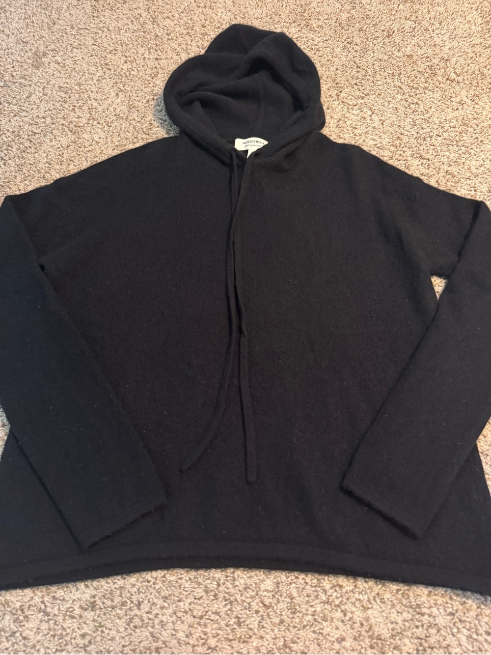 Nordstrom Black Cashmere Hooded Sweater - M